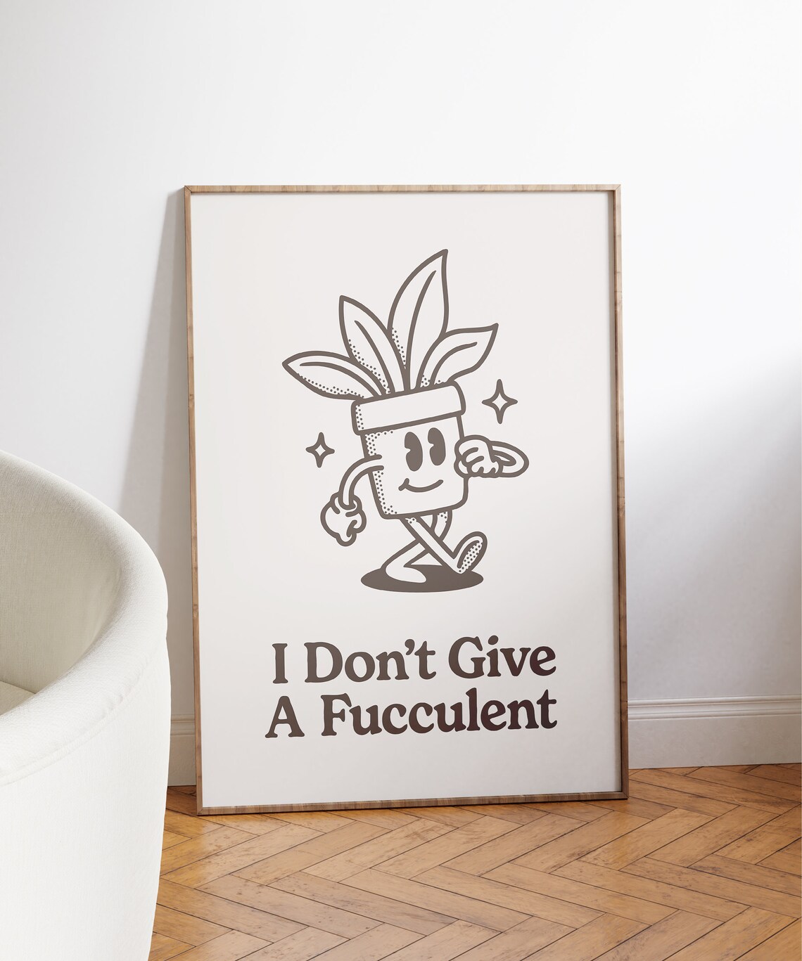 Retro Succulent Art Print, Funny Quote Style - Image 4