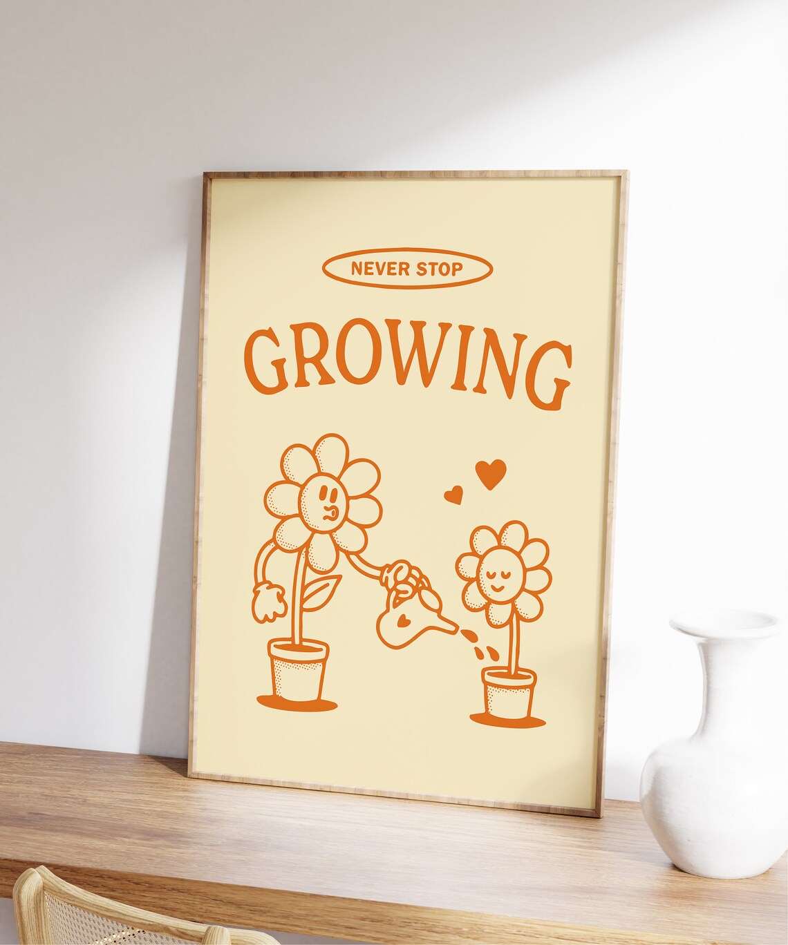 Never Stop Growing Retro Motivational Art Print - Image 3