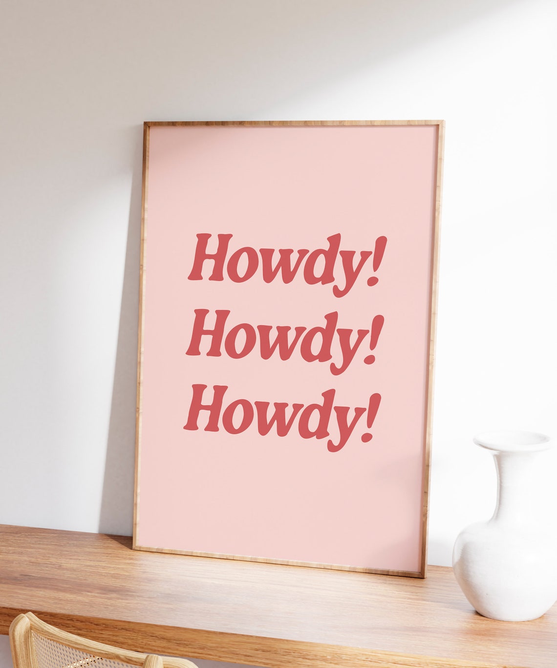 Howdy Western Wild Retro Typography Pink Cowboy Quote Poster - Image 7