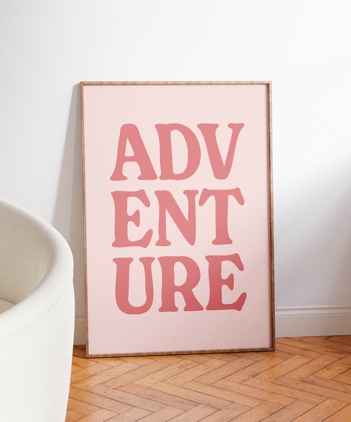 Adventure Stacked Pink Bold Typography Retro Wanderlust Quote Poster - Image 3
