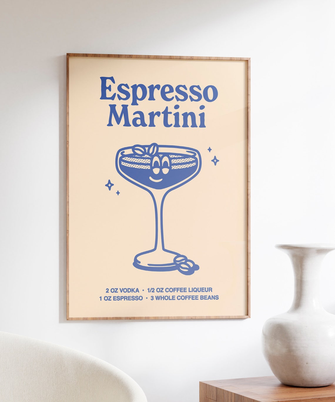 Espresso Martini Classic Retro Cocktail Recipe Blue Bar Poster - Image 4