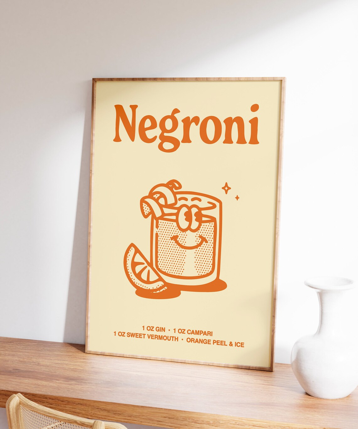 Negroni Retro Cocktail Art Print, Bar Cart Decor - Image 6