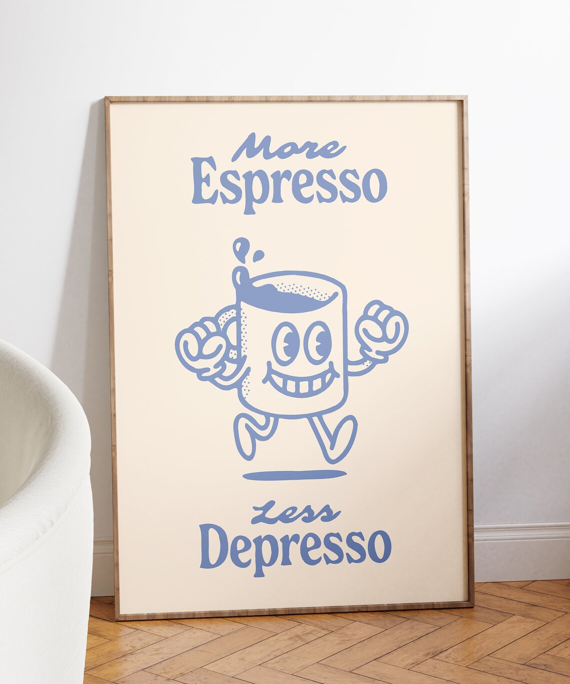 More Espresso Less Depresso Retro Coffee Quote Art Print - Image 7