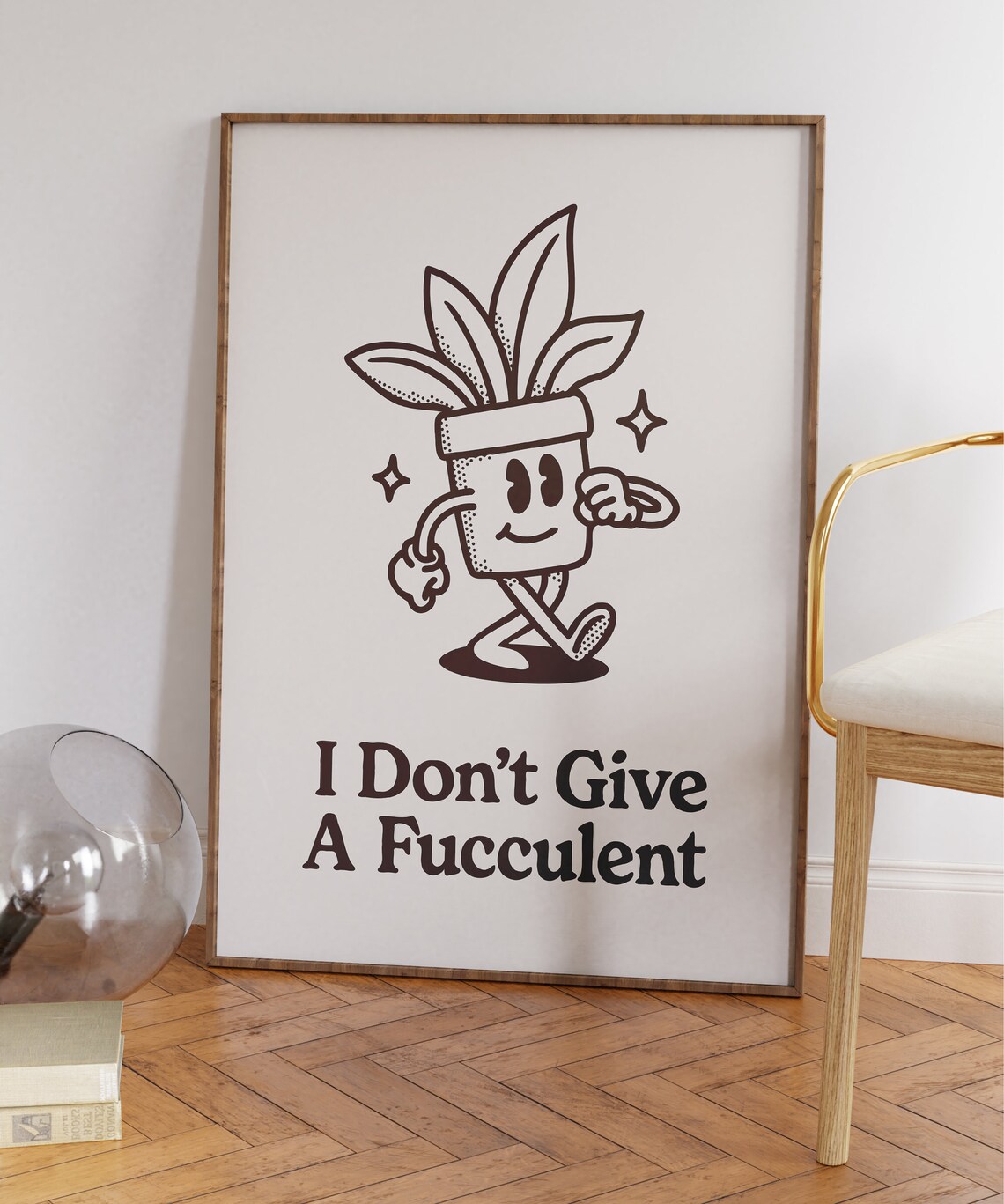 Retro Succulent Art Print, Funny Quote Style - Image 6