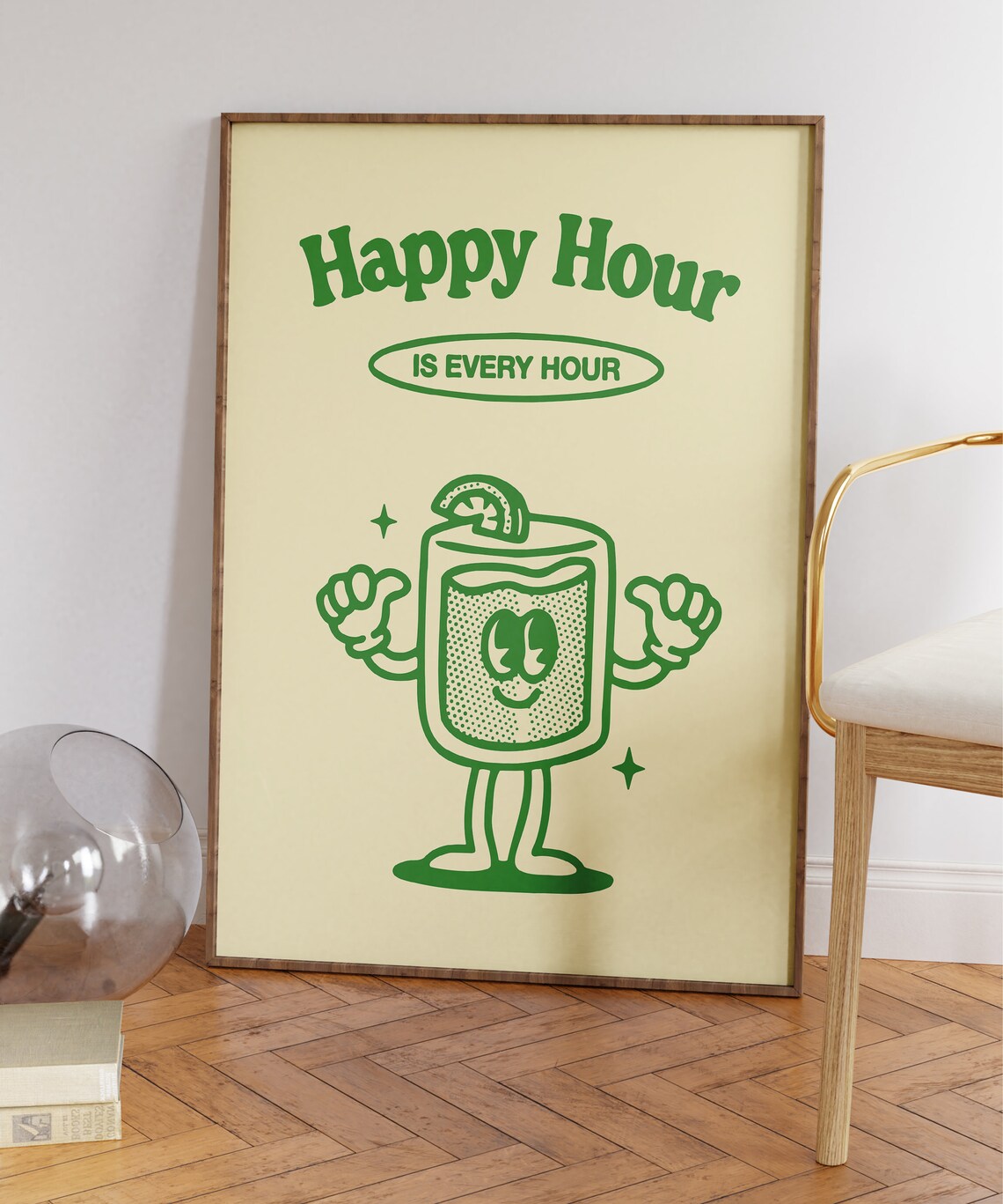 Happy Hour Retro Quote Poster, Bar Decor - Image 7