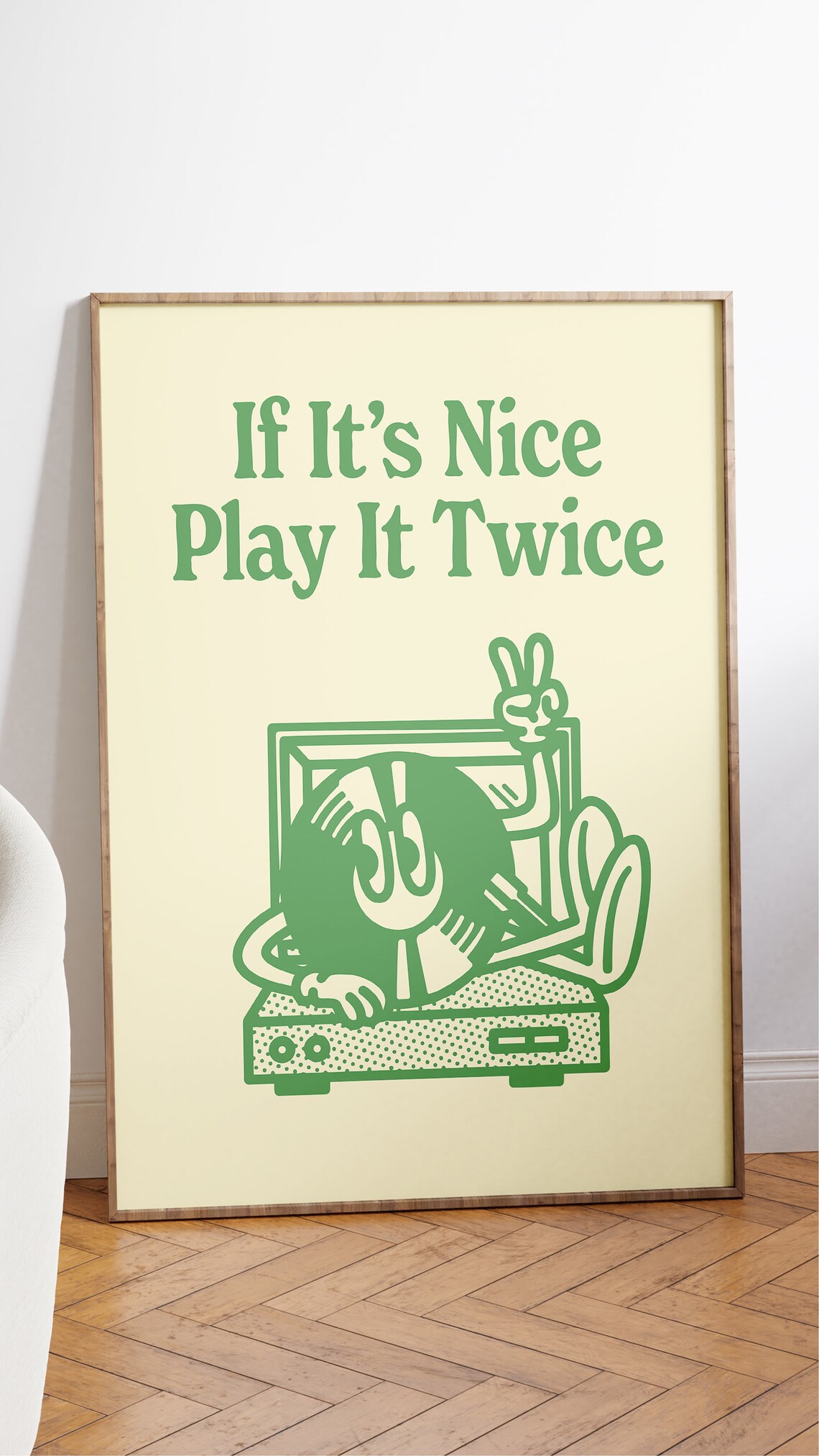 Retro Record Player Music Art Print, Groovy Cartoon - Image 2