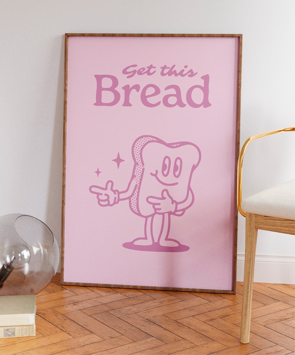 Bread Retro Character Positive Quote Art Print - Image 7