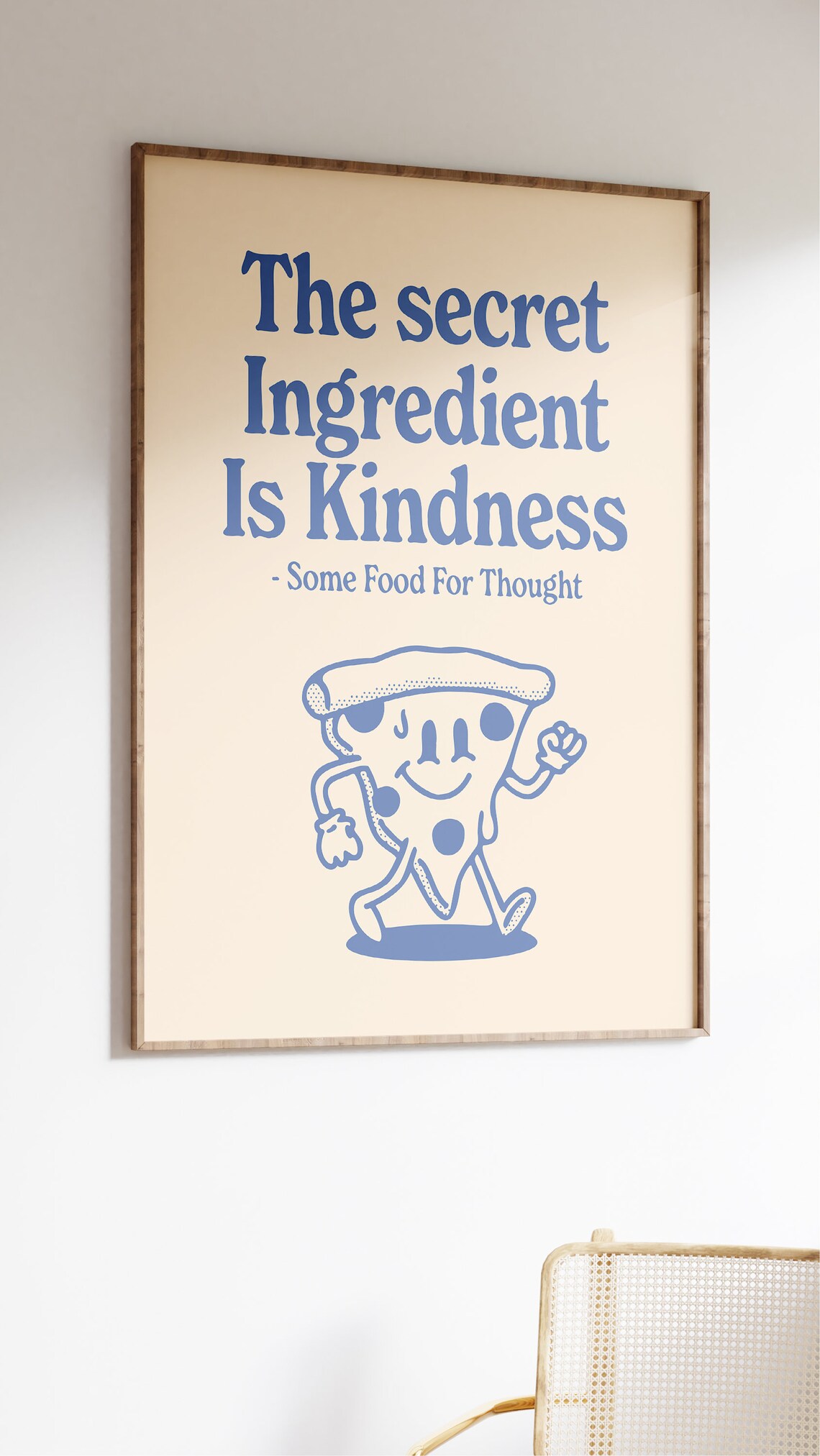Kindness Retro Character Pizza Quote Art Print - Image 2