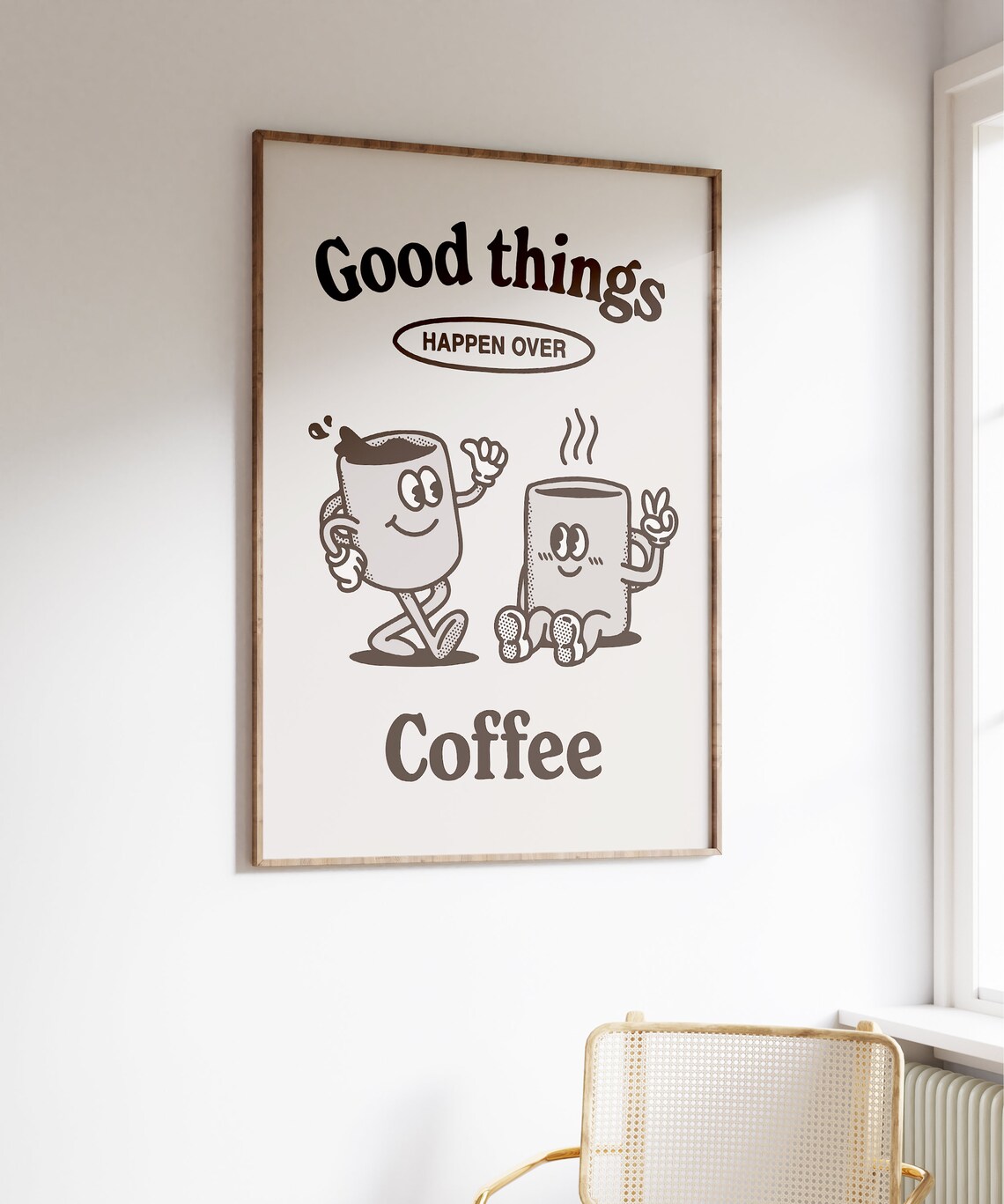 Good Things Happen Over Coffee, Retro Kitchen Poster - Image 4