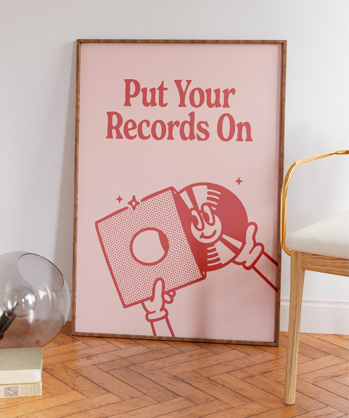 Put Your Records On Retro Red Vinyl Typography Music Quote Poster - Image 7