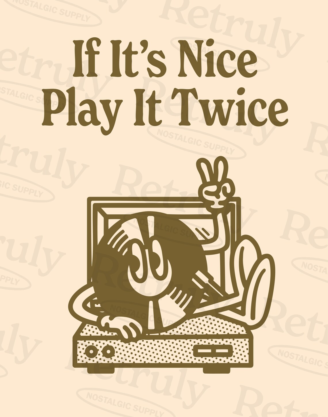 If Its Nice Play It Twice Record Poster, Vintage Music Decor - Image 2