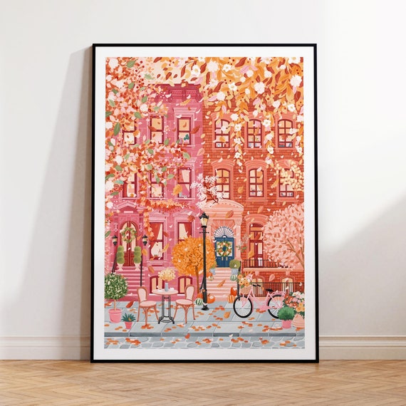 Autumn Brooklyn New York NYC Travel Poster
