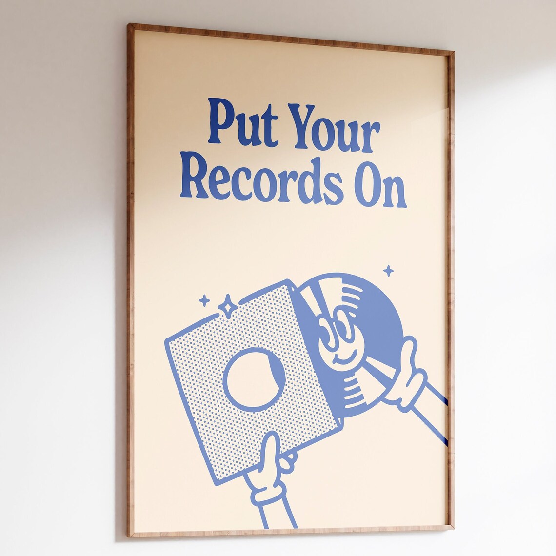Vinyl Record Retro Music Poster, Groovy Turntable Art Print