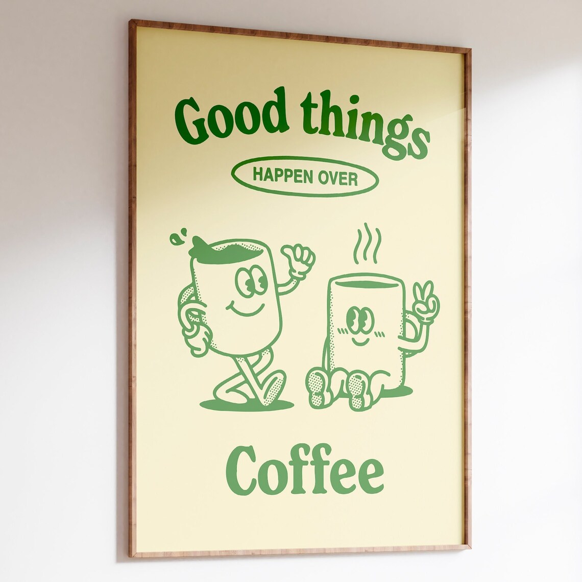 Retro Coffee Poster, Aesthetic Kitchen Decor