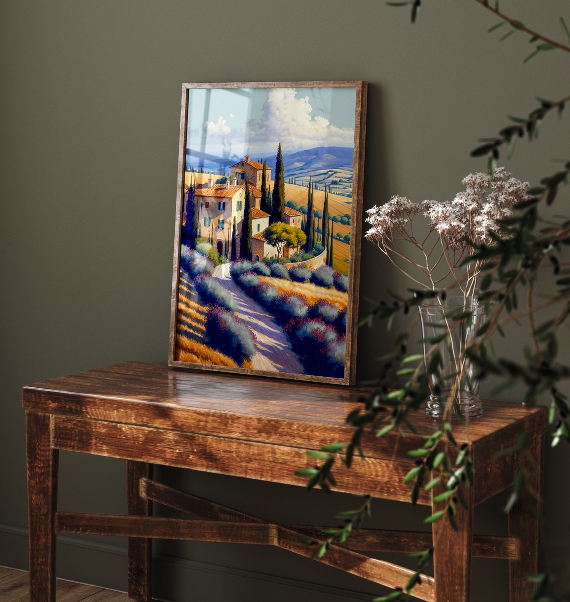 Tuscany Villa Lavender Fields Golden Hills Italian Art Poster - Image 5