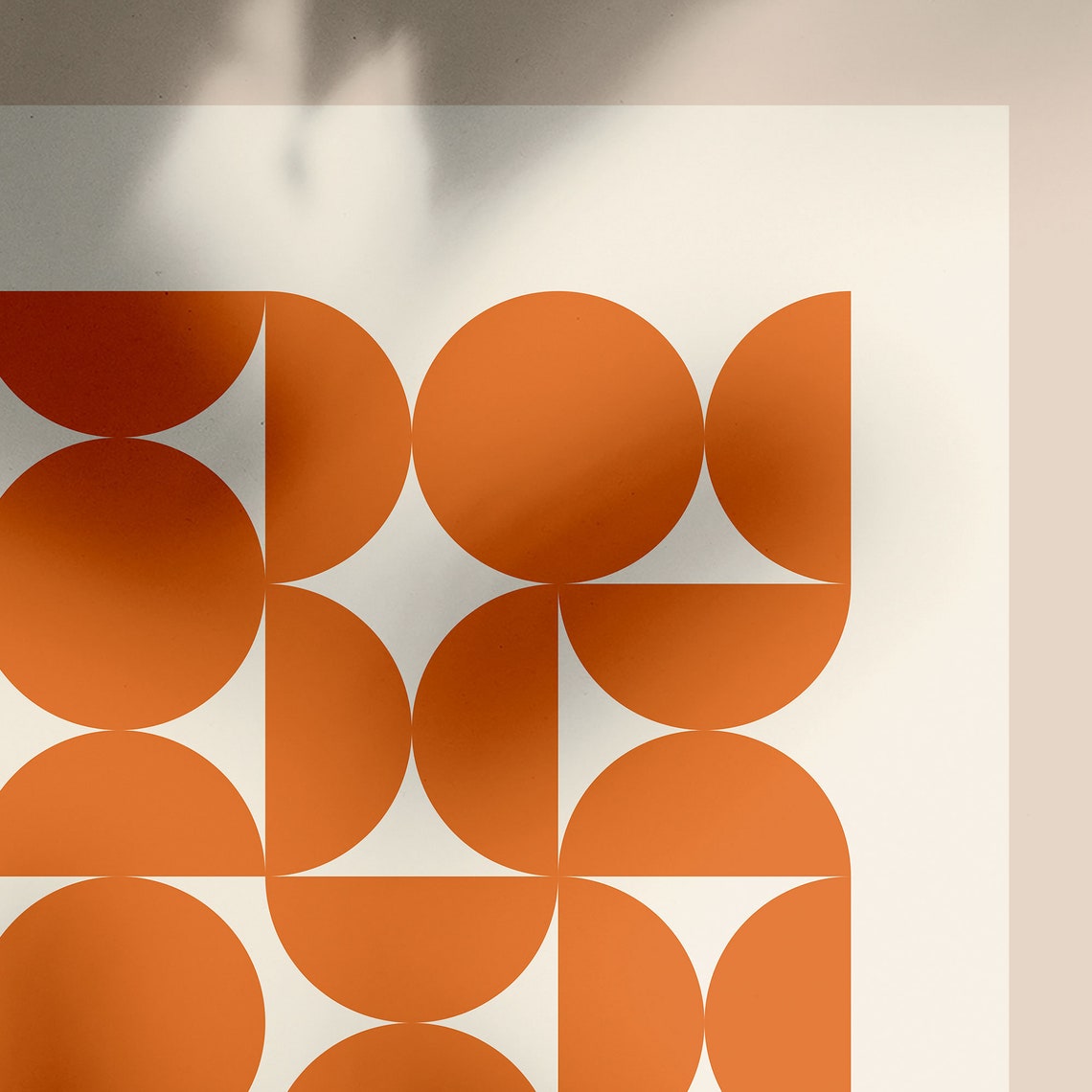 Bauhaus Orange Circle Grid with Blue Accent 1919 Geometric Poster - Image 4