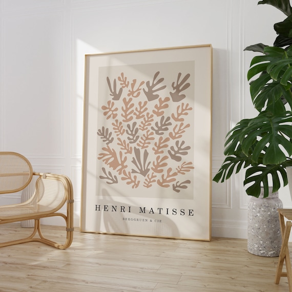 Henri Matisse Abstract Matisse Wall Art Neutralbeige Poster Matisse Earthtones Poster Minimalist Wall Art Boho Wall Decor