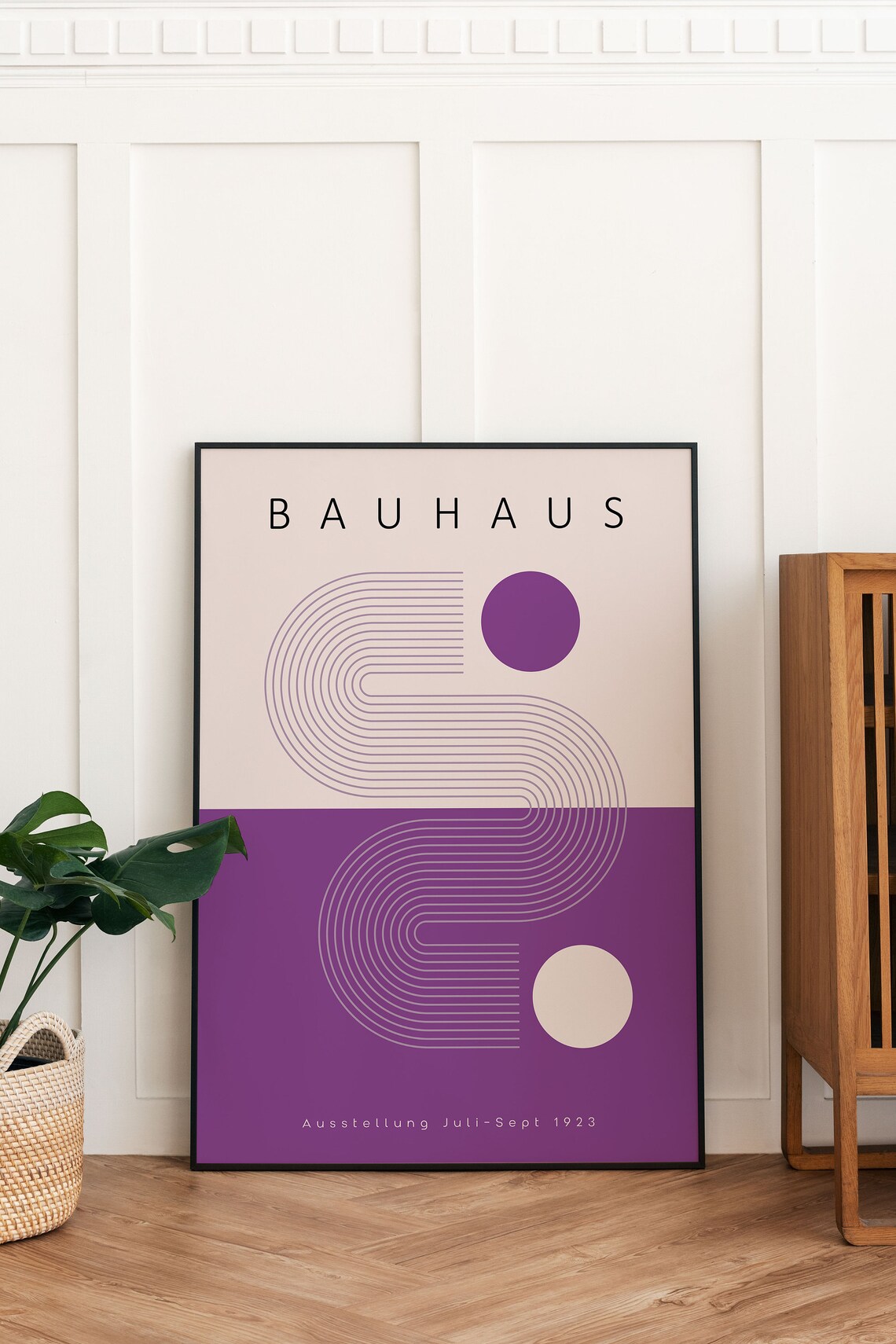 Bauhaus 1923 Exhibition Geometric Abstract Deep Purple Minimalist Poster - Image 4