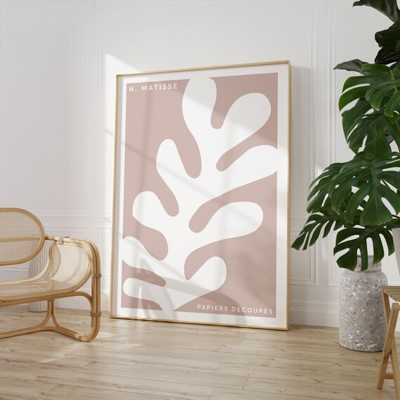 Henri Matisse Papiers Decoupes Poster Blush Pink White Leaf Cutout