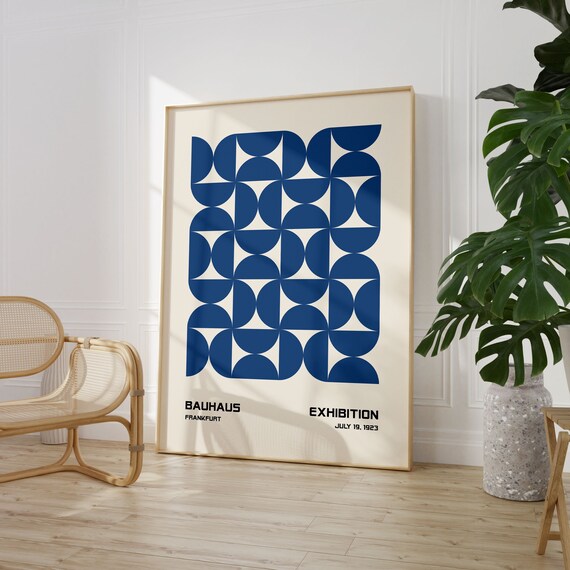 Bauhaus Poster Print Bauhaus Printable Exhibition Poster Geometric Wall Art Mid Century Modern Bauhaus Decor Minimalist Retro Wall Art
