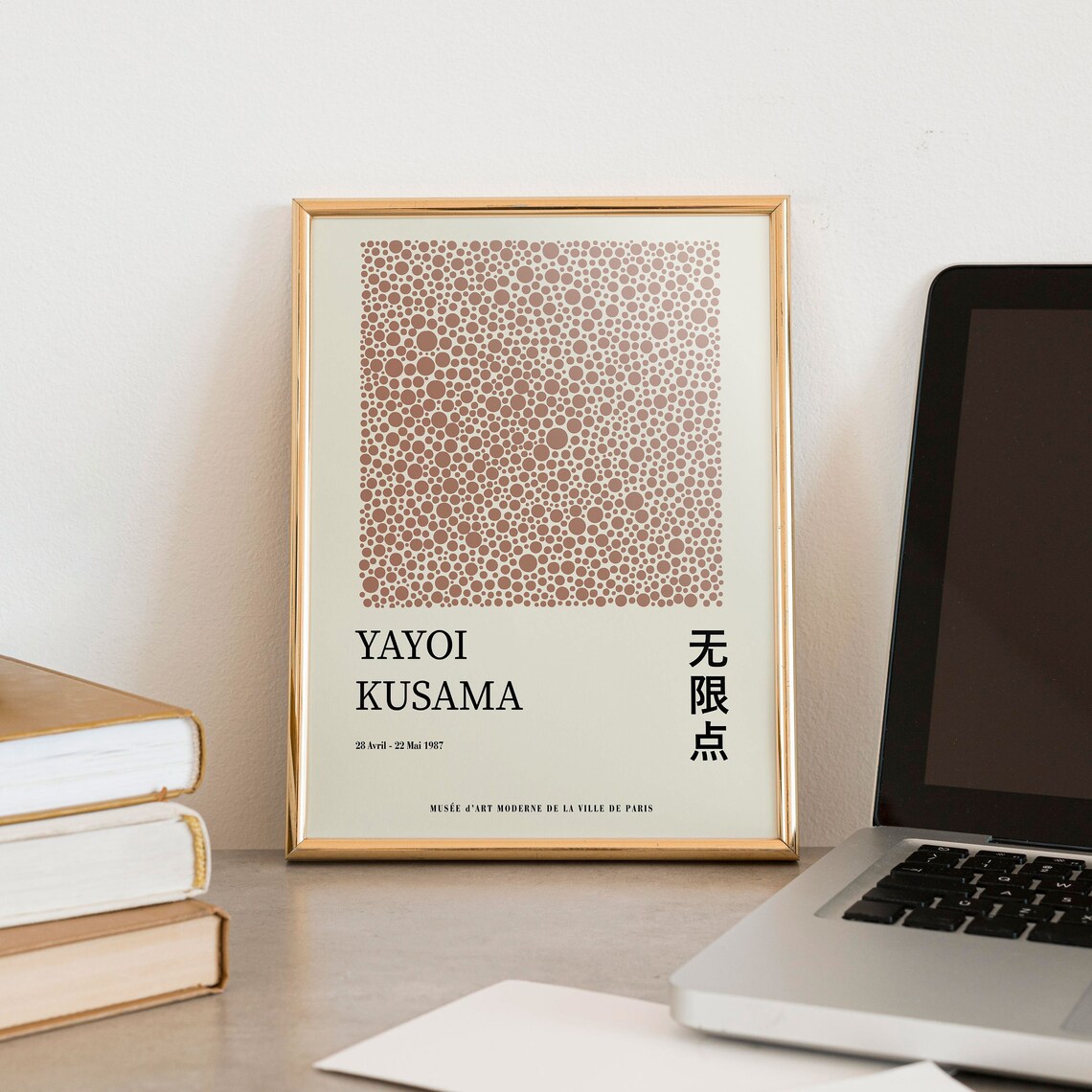 Terracotta Dots Yayoi Kusama Paris 1987 Exhibition Style Art Poster - Image 3