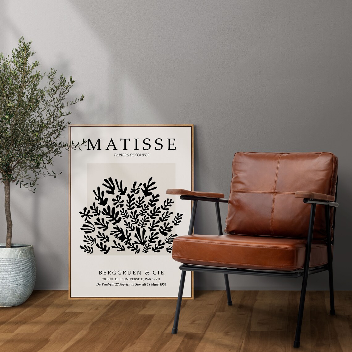 Matisse Berggruen Cie 1953 Exhibition Poster Black Cutout Leaves Art - Image 4