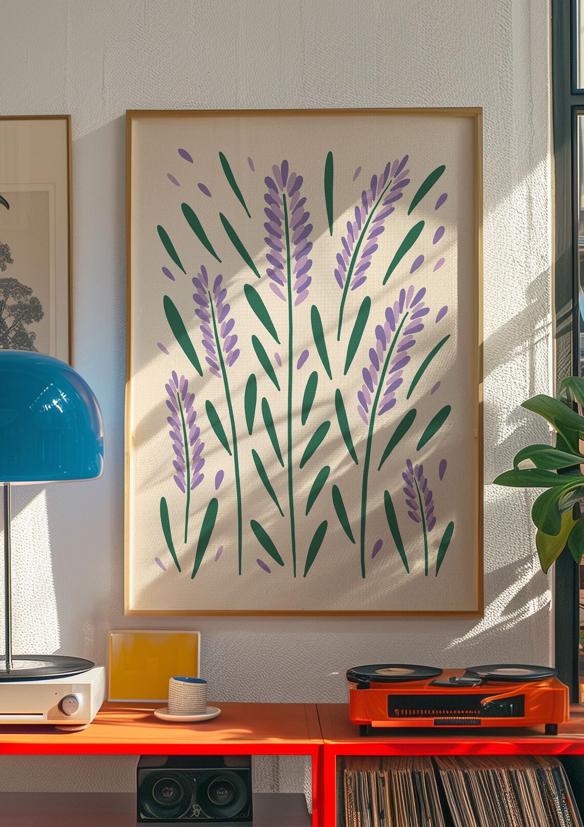 Fragrant Lavender Sprig Maximalist Flower Market Illustration Poster - Image 4