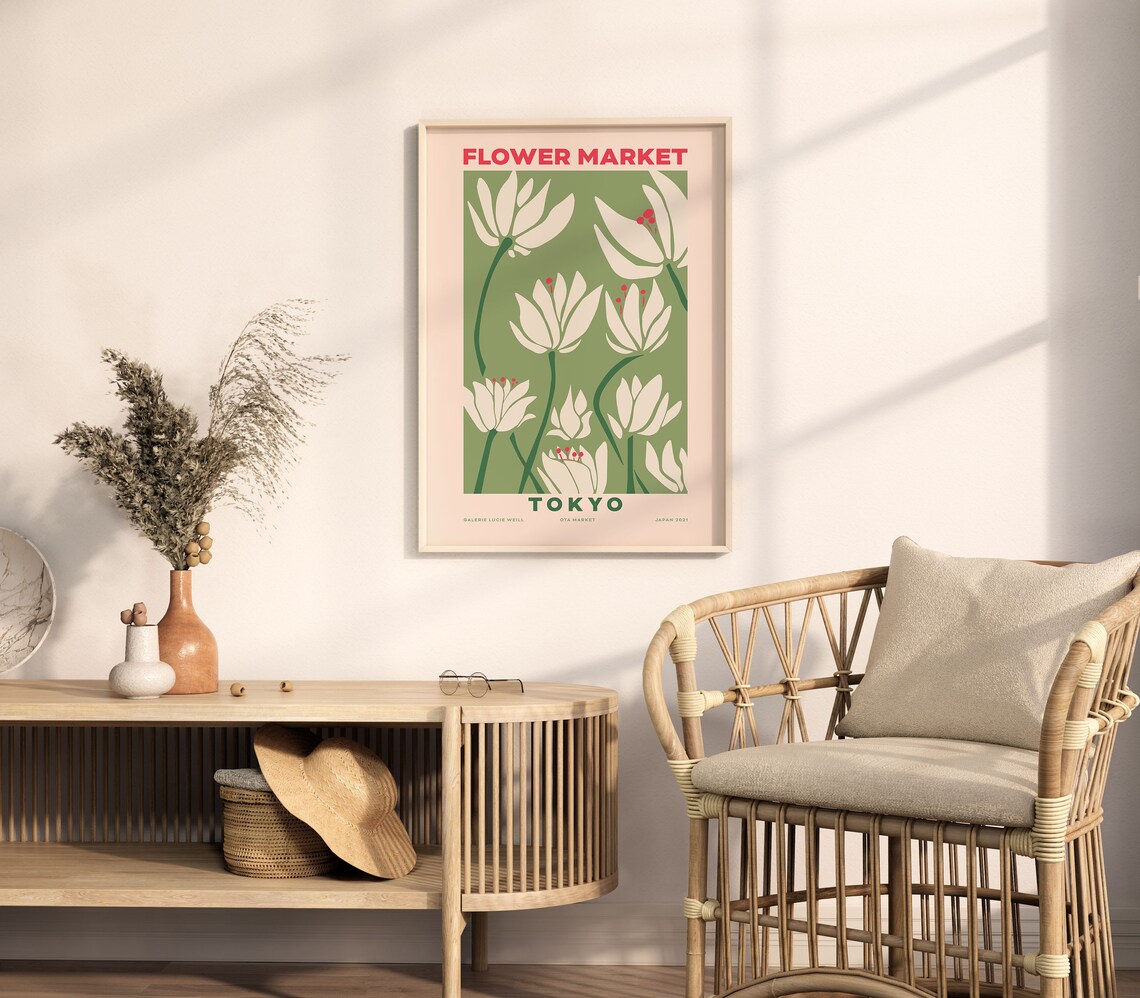 Green Flower Market Tokyo Poster, Matisse-Inspired - Image 5