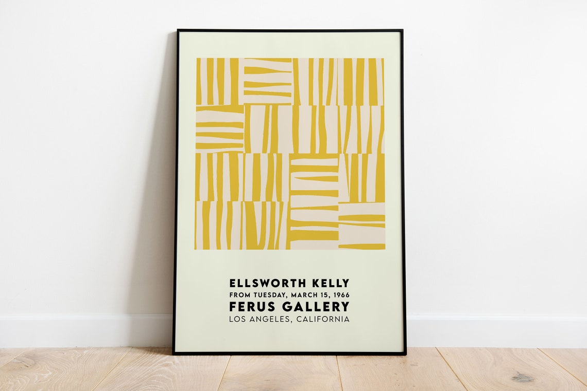 Ellsworth Kelly Yellow Stripes Ferus Gallery Art Exhibition Poster - Image 3