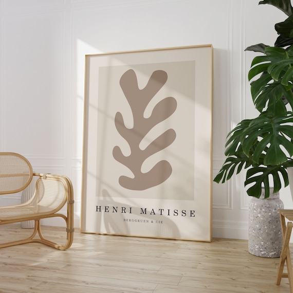 Henri Matisse Taupe Cutout Frond Earthy Neutral Minimalist Poster