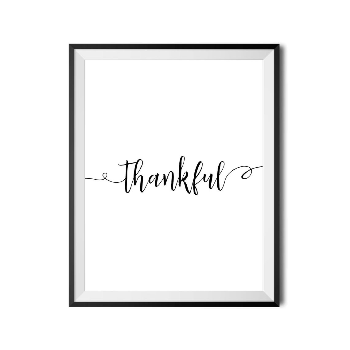 Thankful Script Calligraphy Minimalist Fall Wall Decor Poster - Image 4