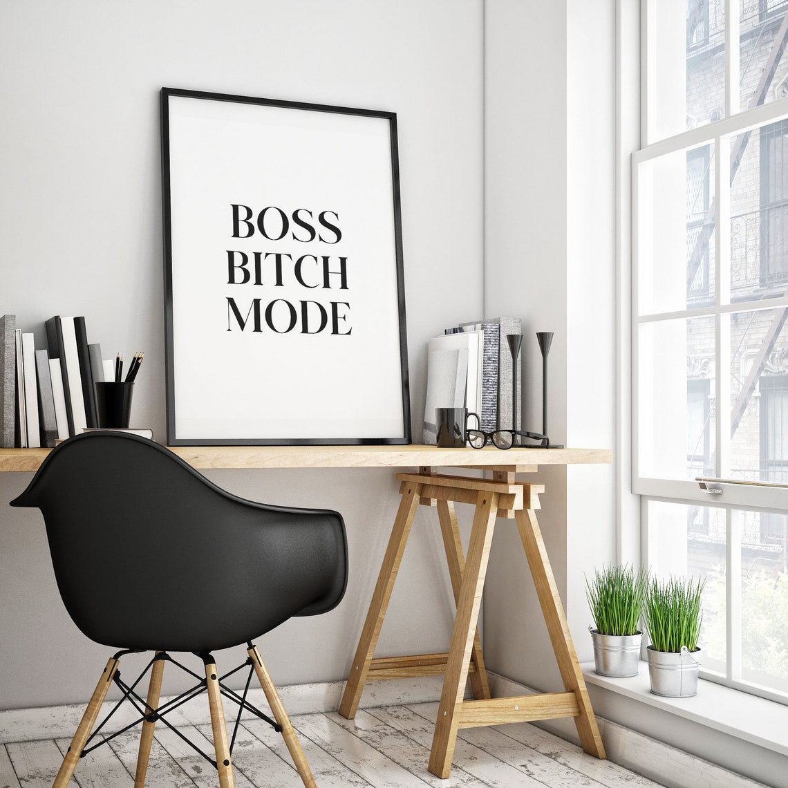 Boss Bitch Mode Bold Sassy Confident Girl Boss Office Quote Poster - Image 3