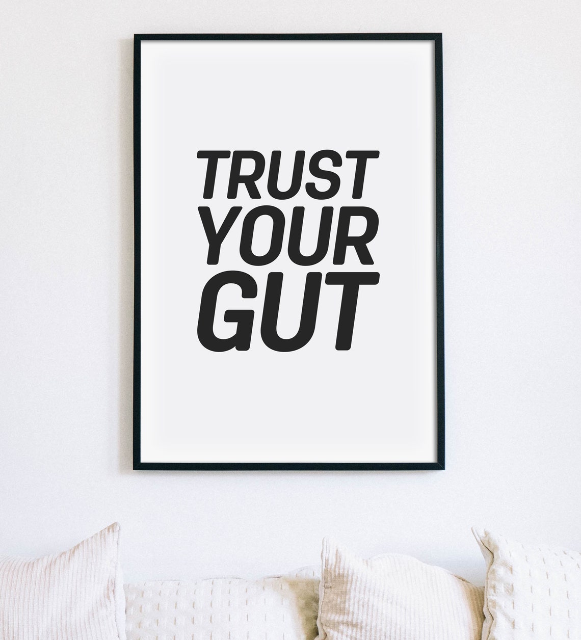 Trust Your Gut Bold Motivational Intuition Typography Wall Poster - Image 2