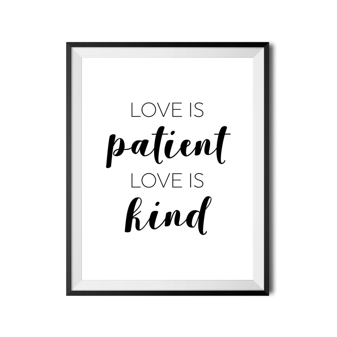 Love Is Patient Love Is Kind Sweet Romantic Script Quote Poster - Image 4