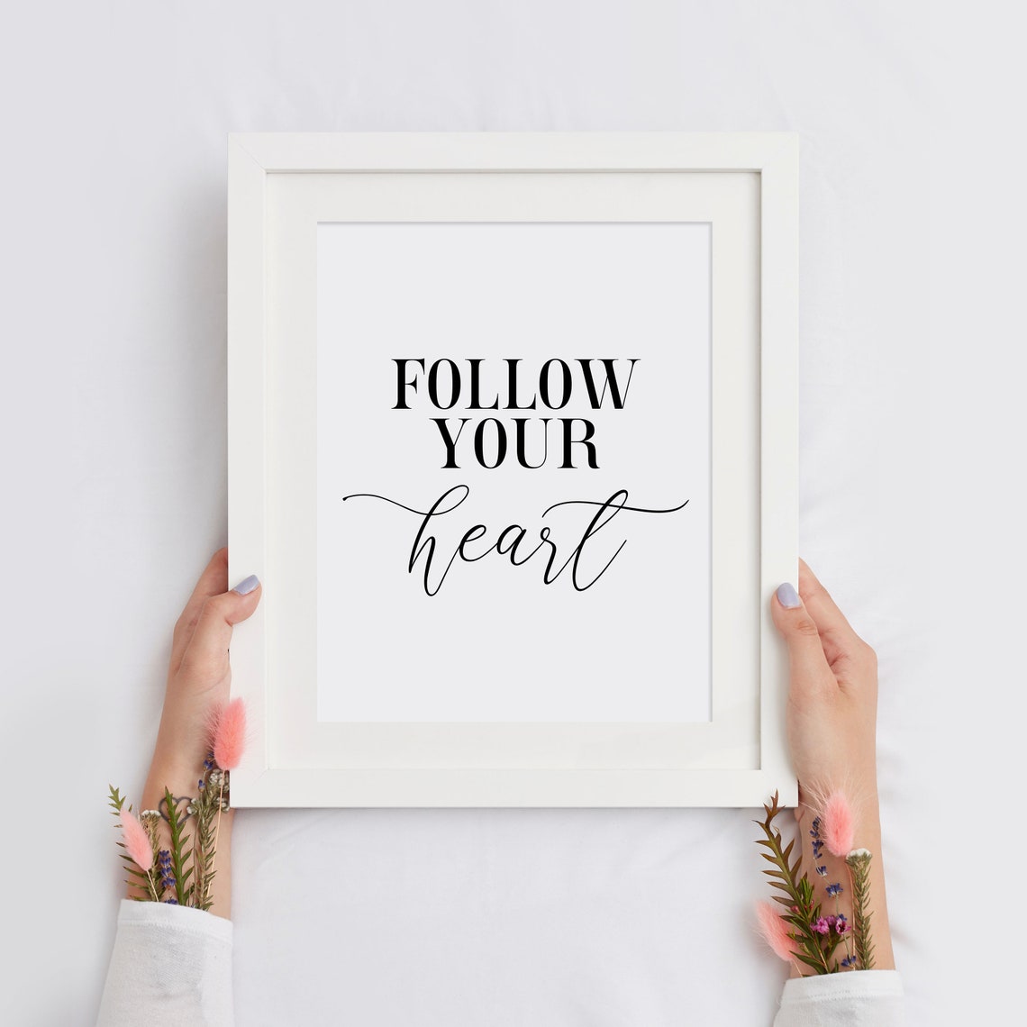 Follow Your Heart Serif Script Inspirational Quote Wall Poster - Image 2