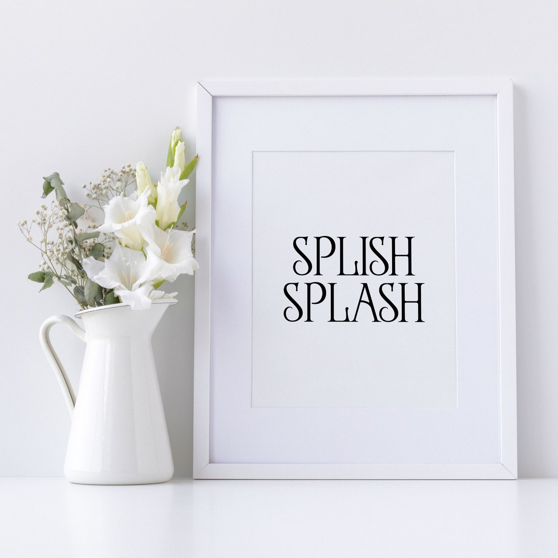 Splish Splash Serif Typography Funny Bathroom Washroom Wall Art - Image 3