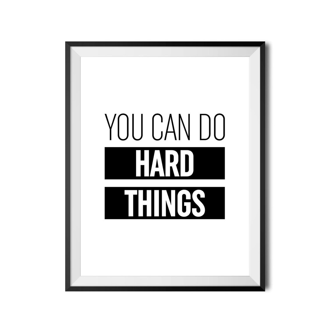 You Can Do Hard Things Bold Block Letter Motivation Wall Art - Image 4