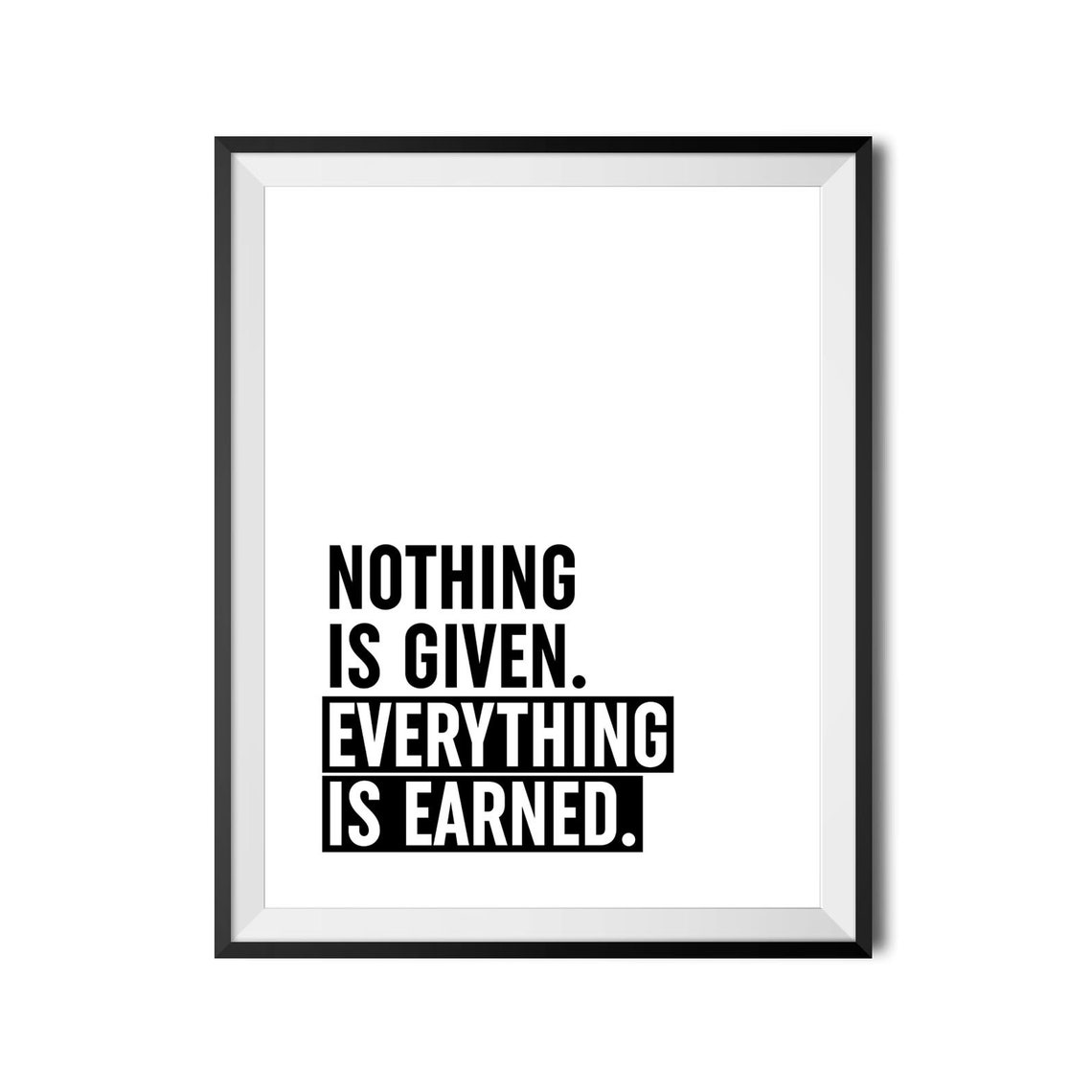 Nothing Is Given Everything Is Earned Block Motivational Gym Poster - Image 4