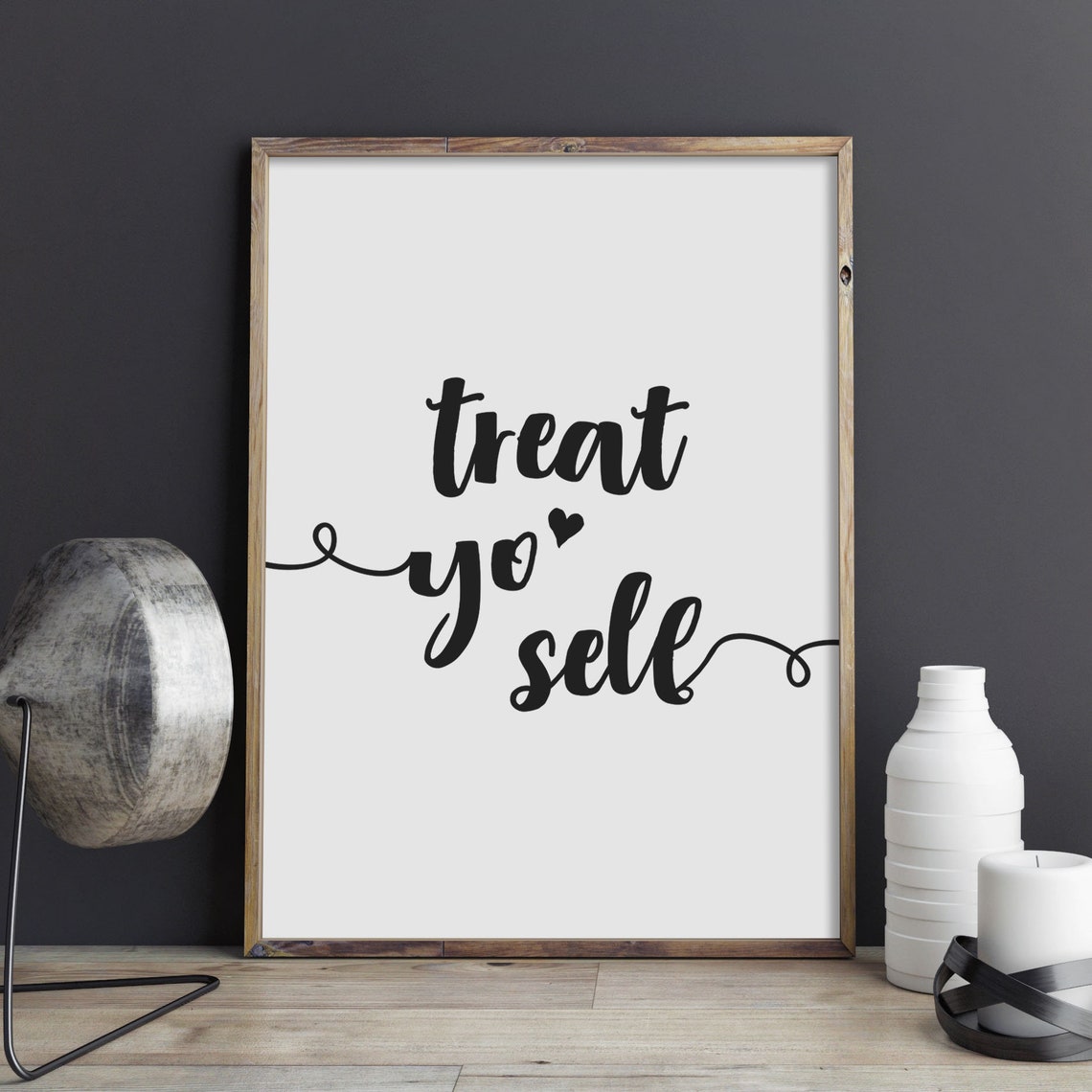 Treat Yo Self Brush Script Self Love Inspiration Wall Poster - Image 2