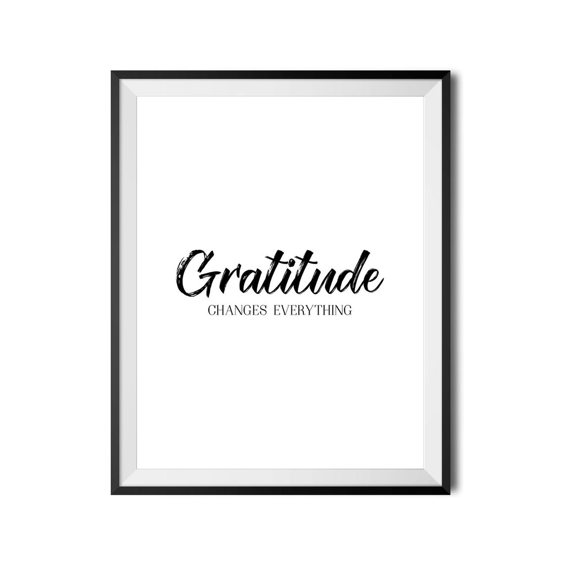 Gratitude Changes Everything Brush Script Quote Poster Thankful - Image 4