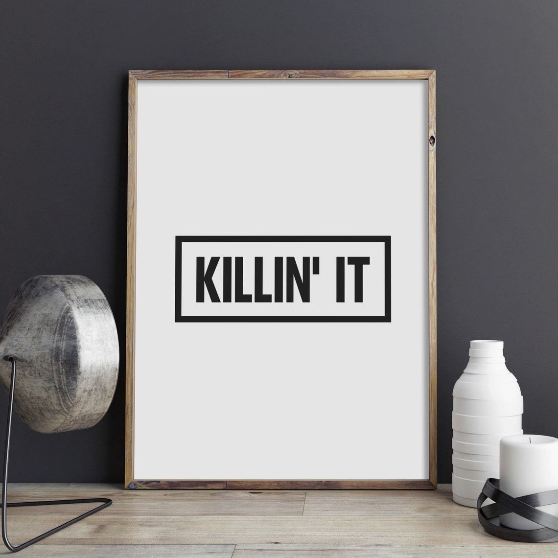 Killin It Bold Boxed Quote Poster Motivational Gym Office Decor - Image 3