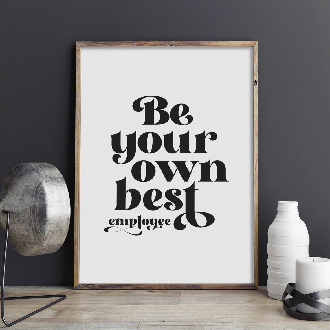 Be Your Own Best Employee Motivational Office Quote Wall Art - Image 2