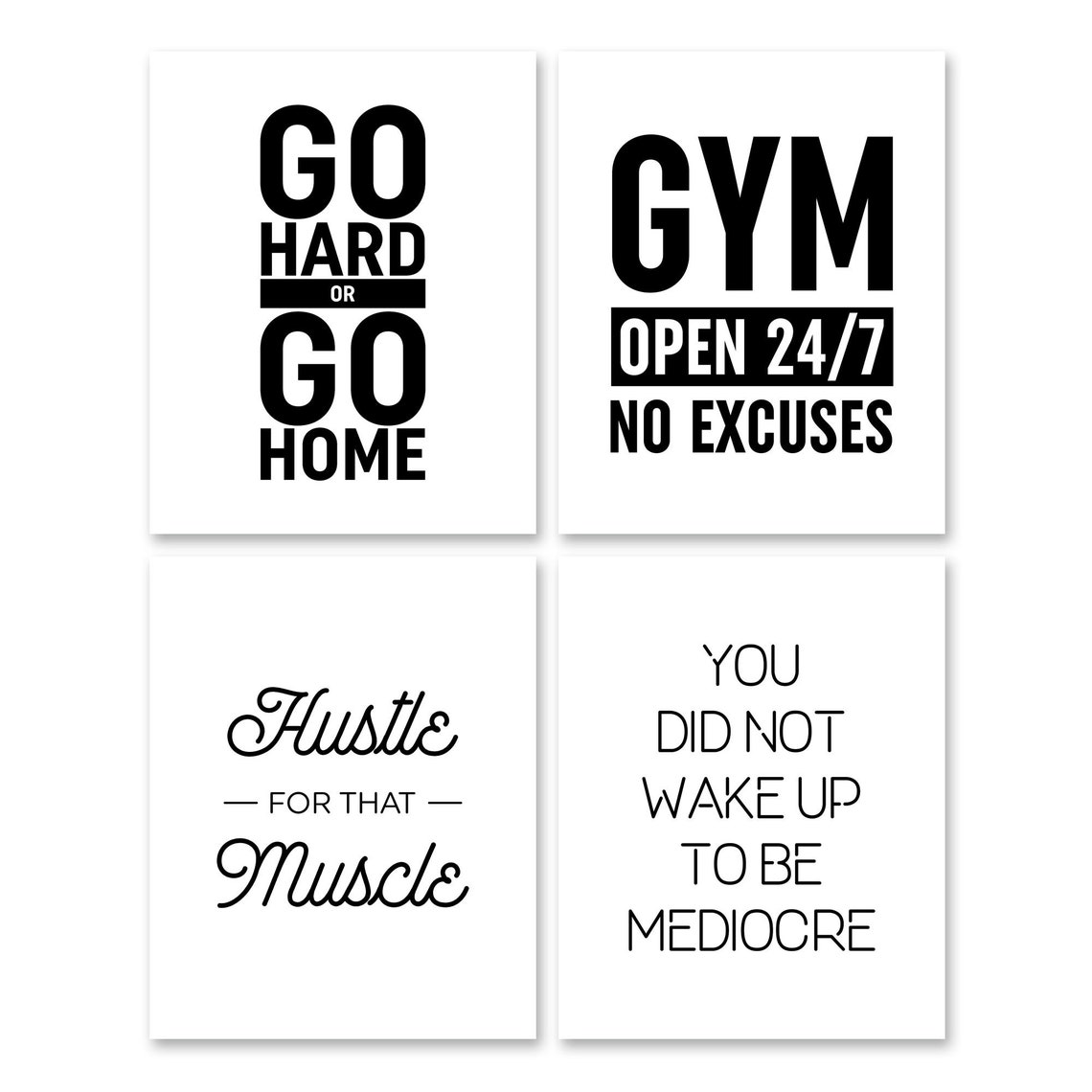 Fitness Quote Bundle 16 Gym Motivational Wall Decor Poster Set - Image 2