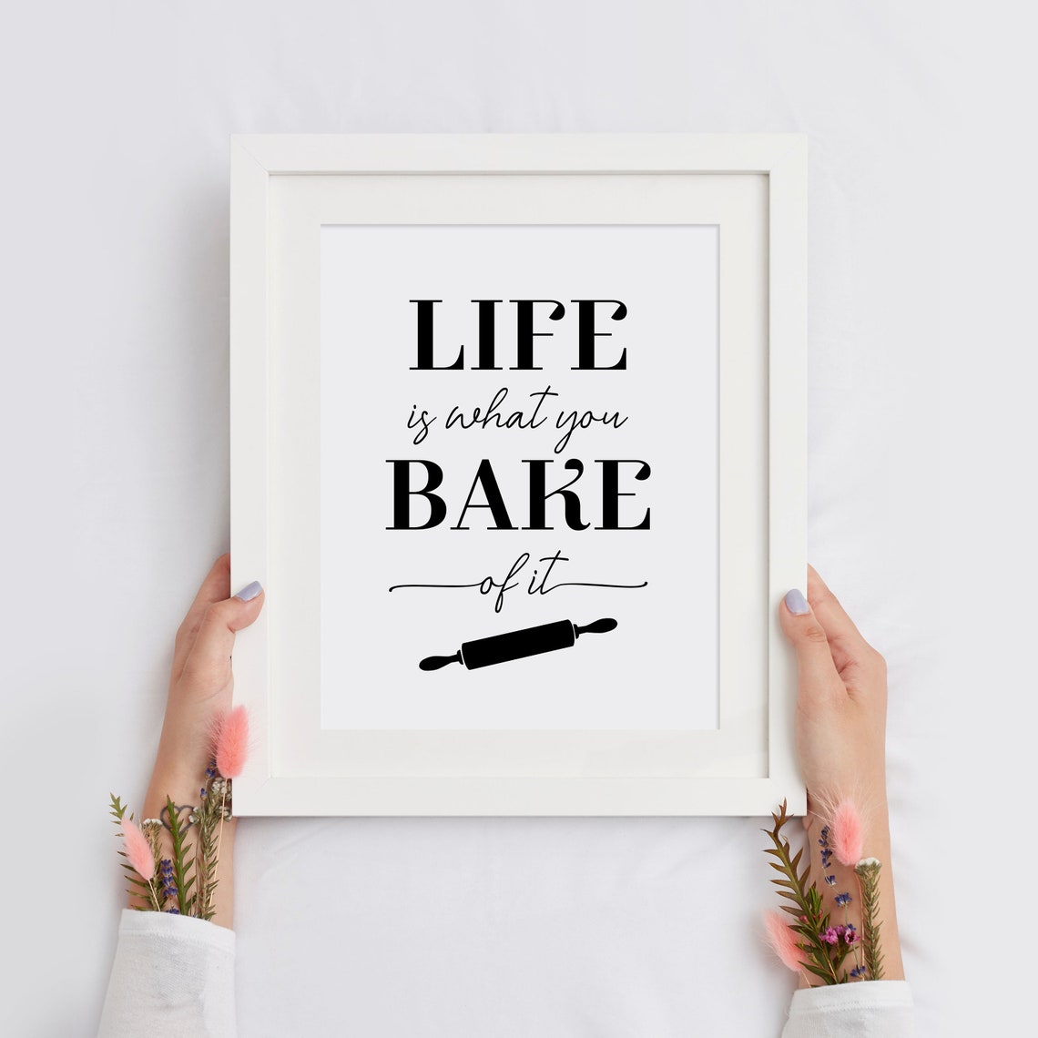Life Is What You Bake Of It Rolling Pin Baking Kitchen Poster - Image 4