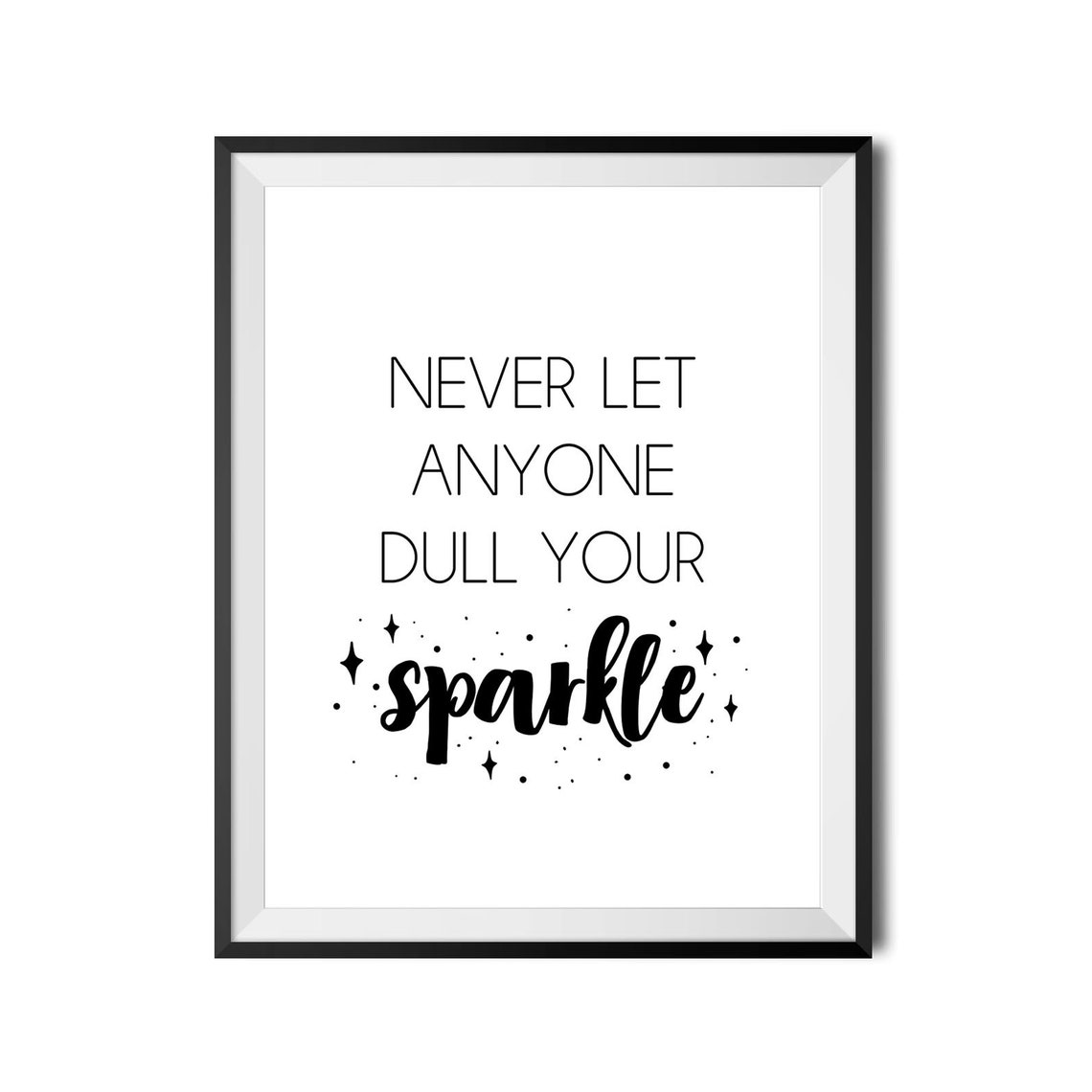 Never Let Anyone Dull Your Sparkle Uplifting Bedroom Quote Poster - Image 3