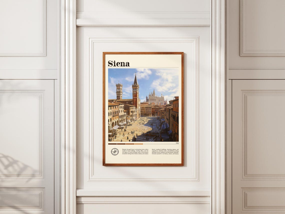 Siena Italy Piazza del Campo Medieval Square Tower Travel Poster - Image 2