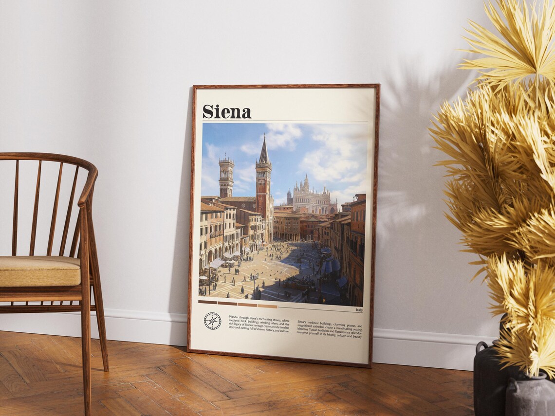 Siena Italy Piazza del Campo Medieval Square Tower Travel Poster - Image 4