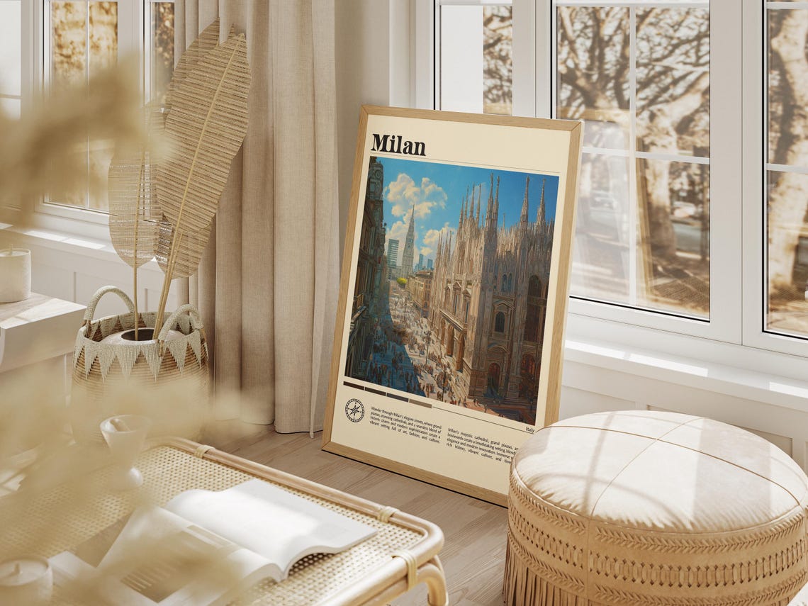 Milan City Italy Travel Print Italy Travel Print Travel Wall Art City Map Print Travel Poster Travel Art Gift Europe Travel Home Decor - Image 6