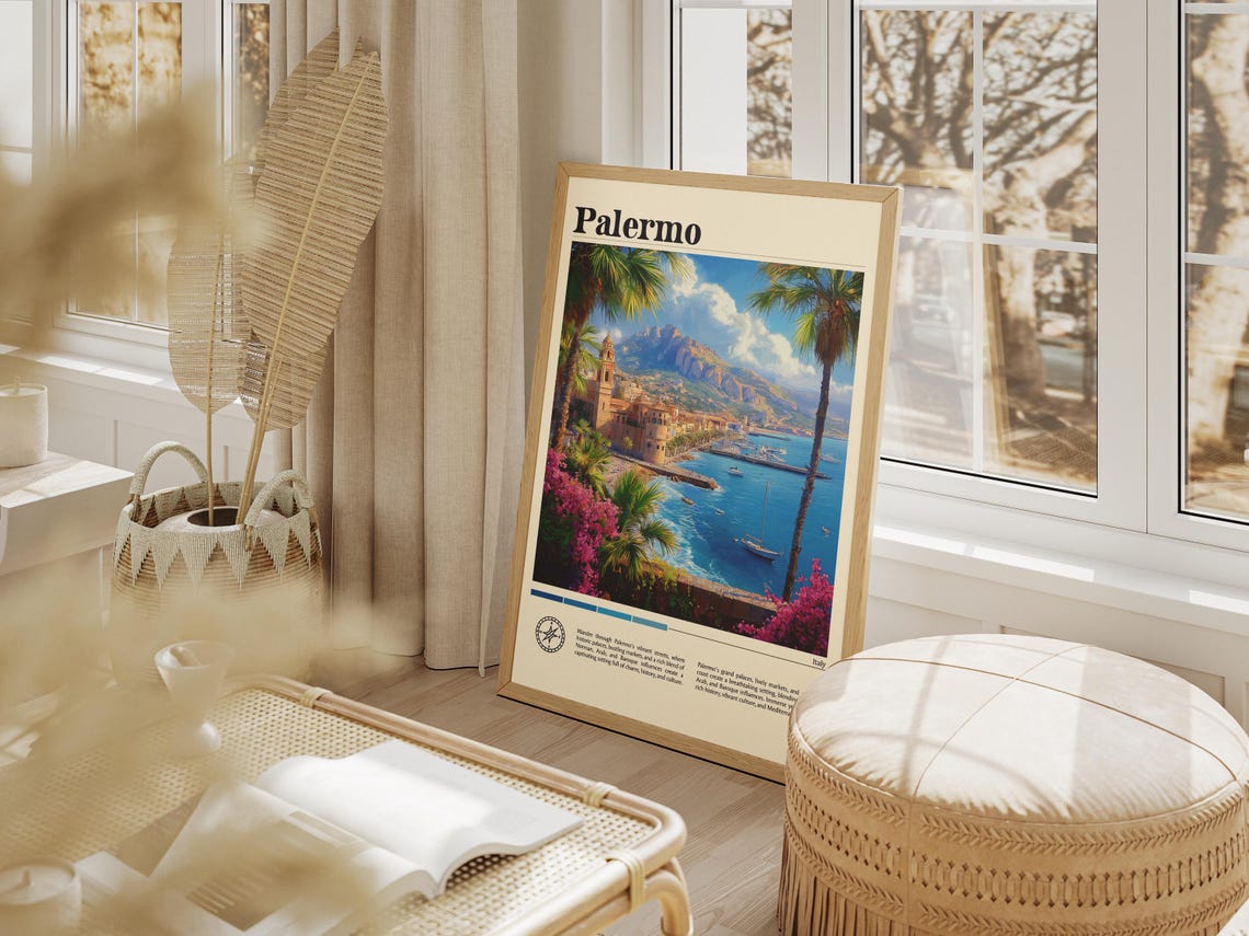 Palermo City Italy Travel Print Italy Travel Print Travel Wall Art City Map Print Travel Poster Travel Art Gift Travel Home Decor - Image 6
