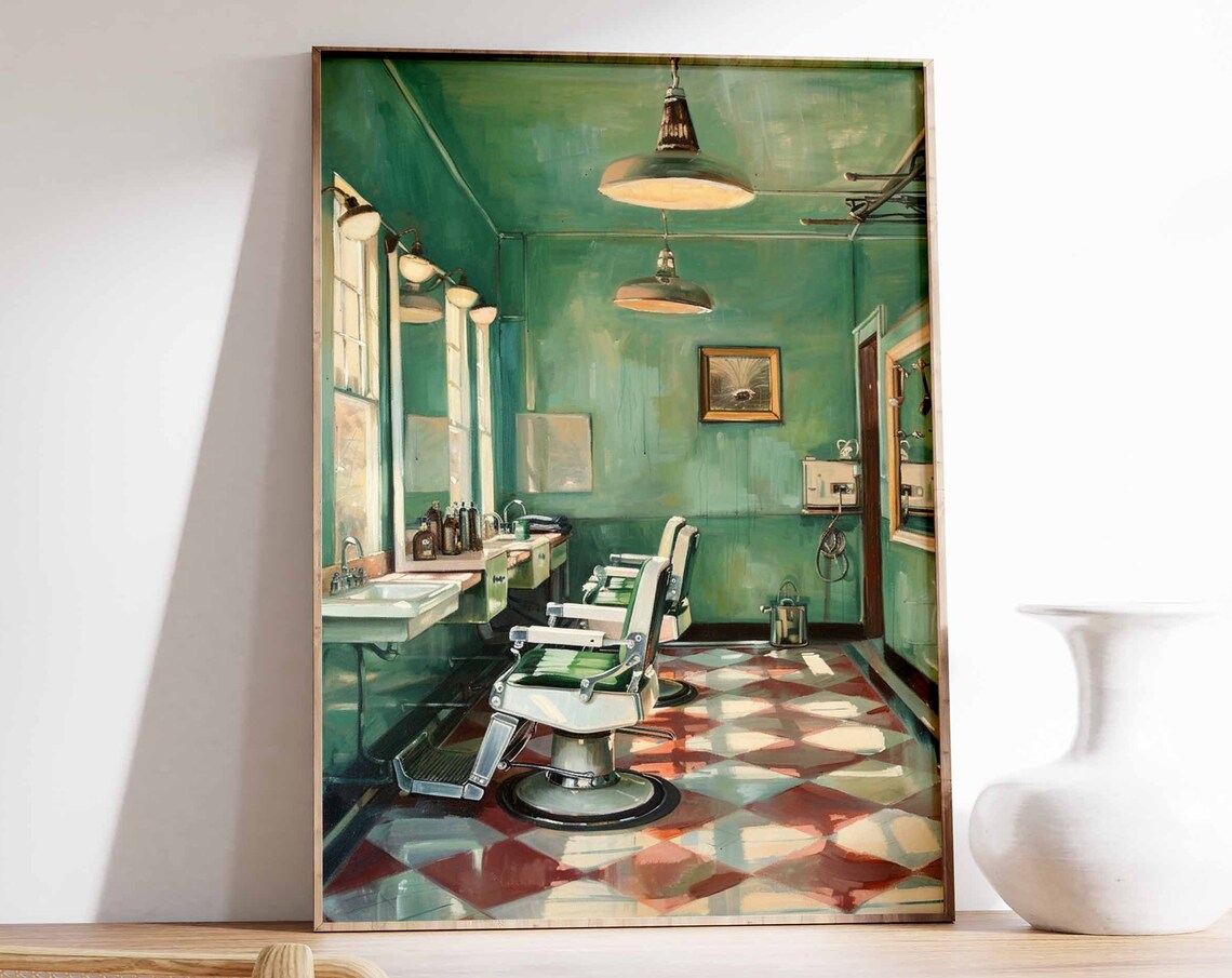 Vintage Barbershop Retro Barber Shop Art Print